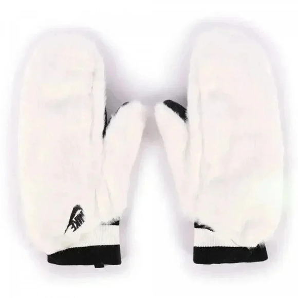 Nike Fuzzy Logo Mitts in White - Picture 1 of 9